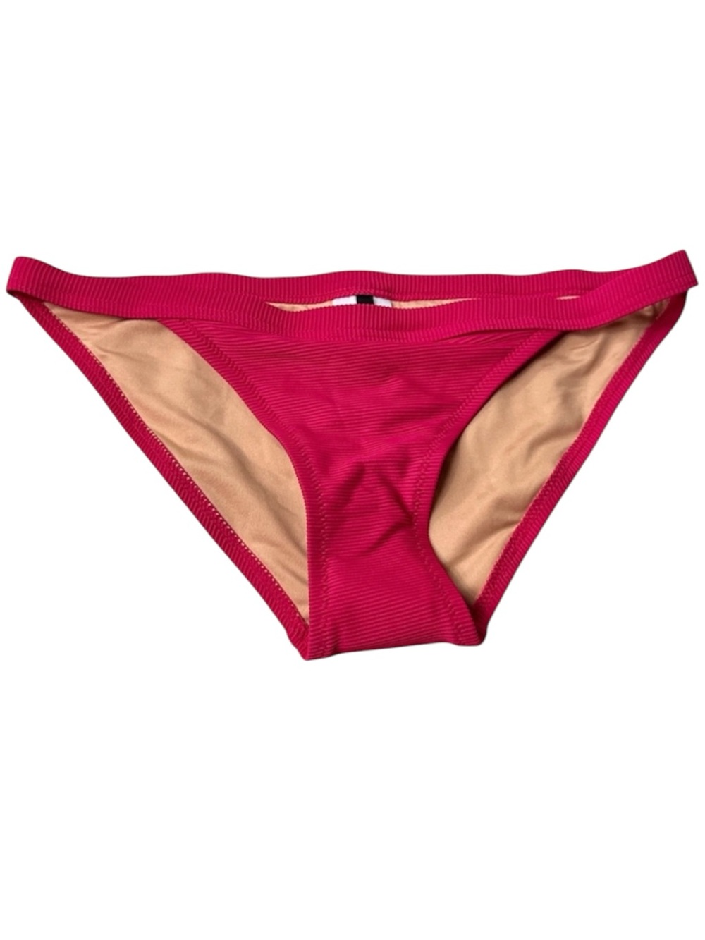 J.Crew Womens Ribbed Trim Hipster Low Rise Full Coverage Bikini Bottom Pink XS